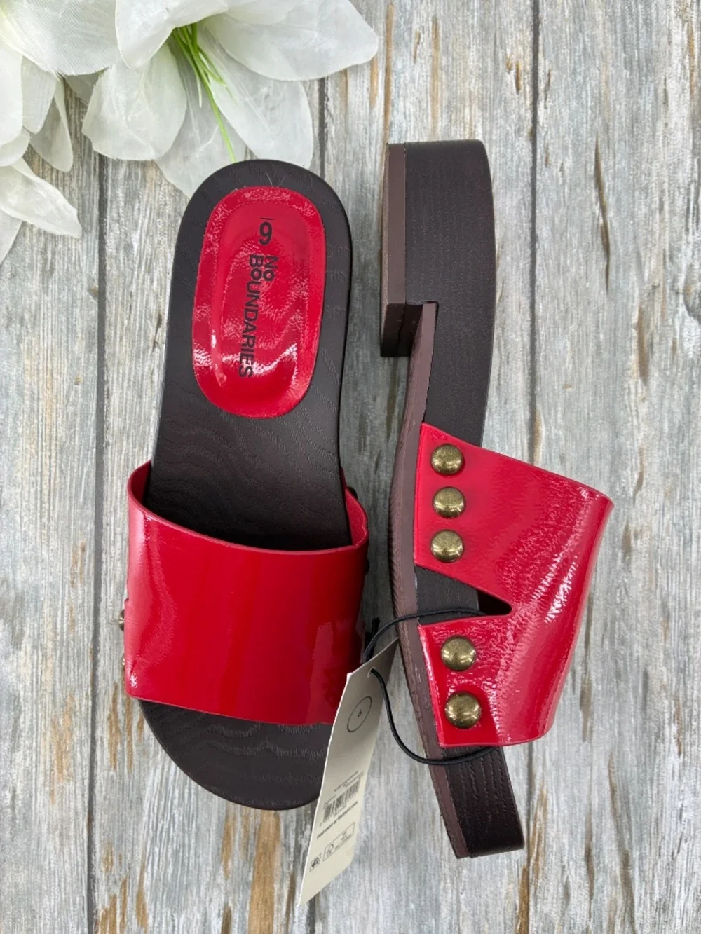 Women’s Sides Wooden Clog Slide Sandals Shoes Size 6